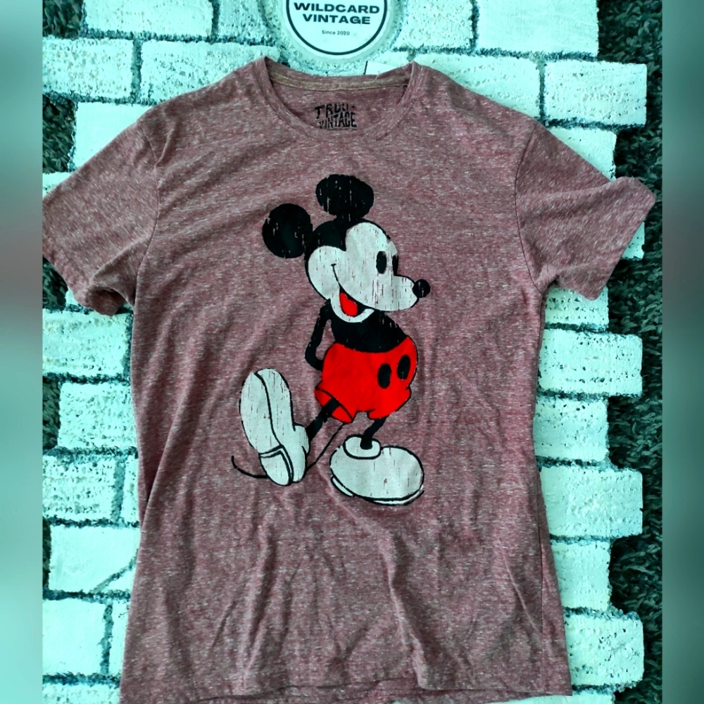 Vintage Mickey Mouse Red Unisex T-Shirt Size M